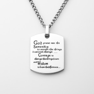 Stainless Steel Mens Womens Jewelry Military Tag med ord Inspirerande Neakles Dog Tags Pendant